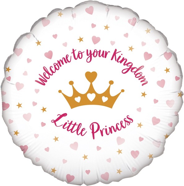 Welcome to your Kingdom Little Princess Hearts Holographic Folienballon 45cm 18 Inch