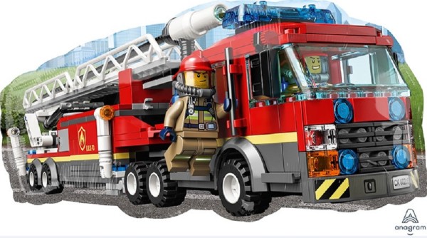 Lego City Feuerwehr SuperShape Folienballon 73 x 38cm