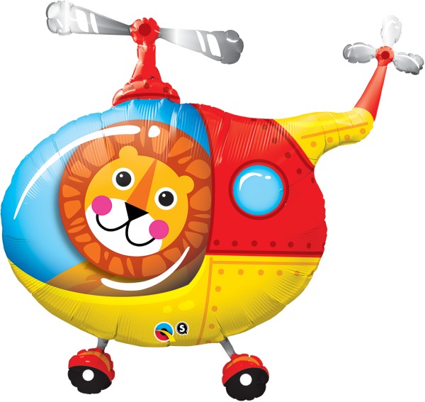 Löwe im Hubschrauber Folienballon 89cm 35"