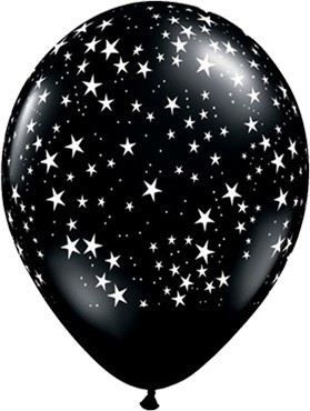 Sterne/ Stars Silber 27,5 cm 11" Latex Luftballons Qualatex