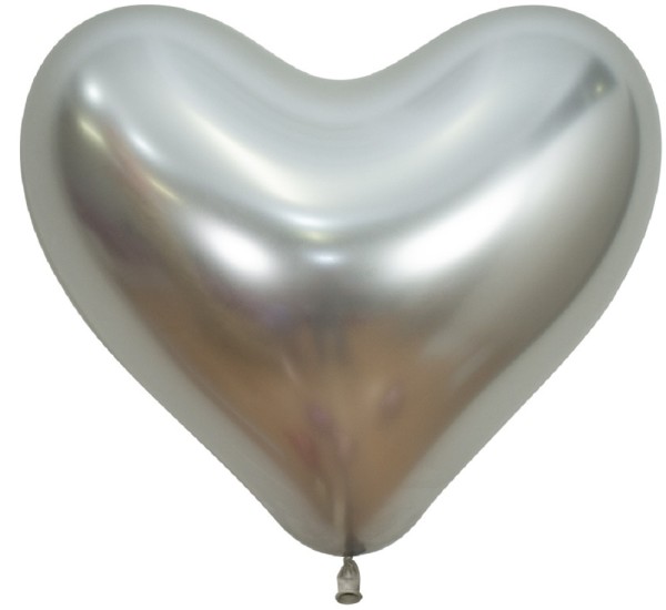 Sempertex Herz 981 Reflex Silver (Silber) 36cm 14" Latex Luftballons