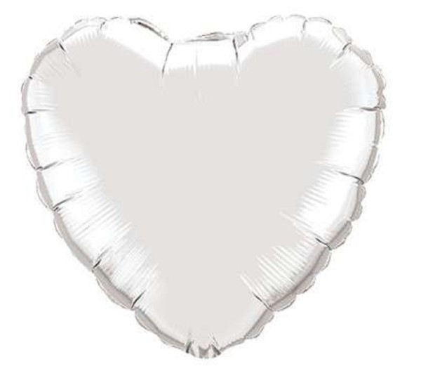 Folienballon Herz Silver Silber 45cm