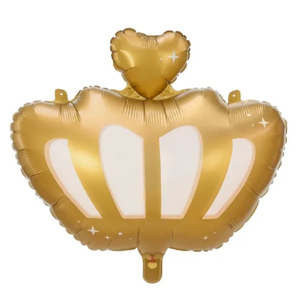 Krone Gold mit Rosa Folienballon PartyDeco 52cm x 42cm