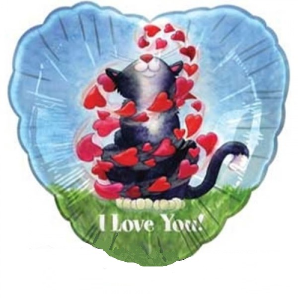 Kitty I Love you Herz Folienballon 45cm 18"