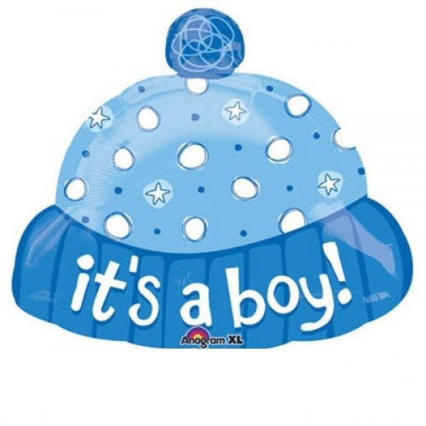 Baby Mütze blau Folienballon 45cm 18"