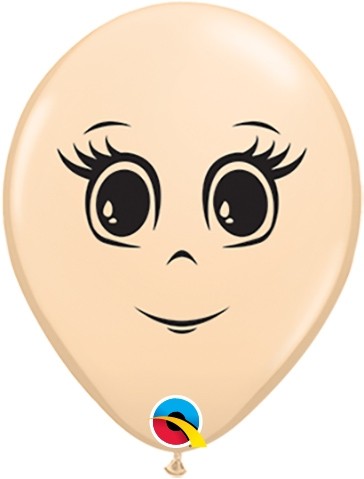 Feminine Face Frauen Gesicht 12,5cm 5" Latex Luftballon Qualatex