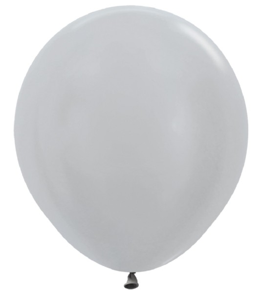 Sempertex 481 Satin Pearl Silver 45cm 18 Inch Latex Luftballons Silber