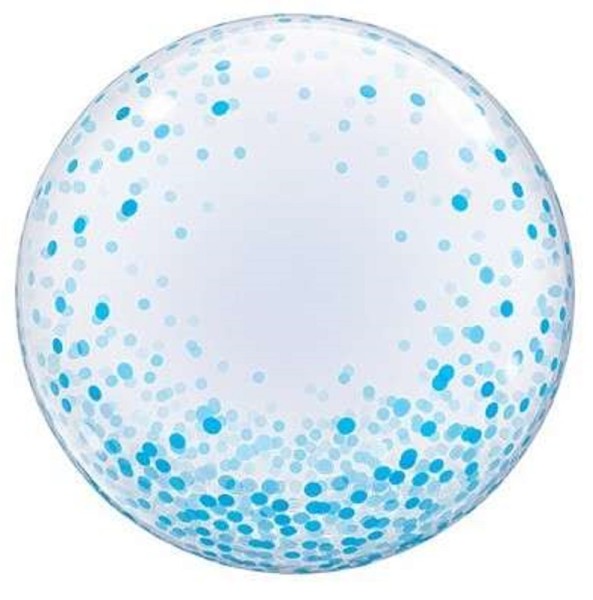 Qualatex Deco Bubble Blue Confetti Dots 24 Inch 61cm Luftballon