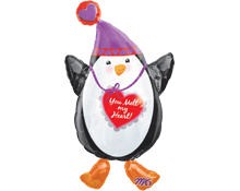 Pinguin mit Herz You melt my Heart Folienballon 81cm 32"