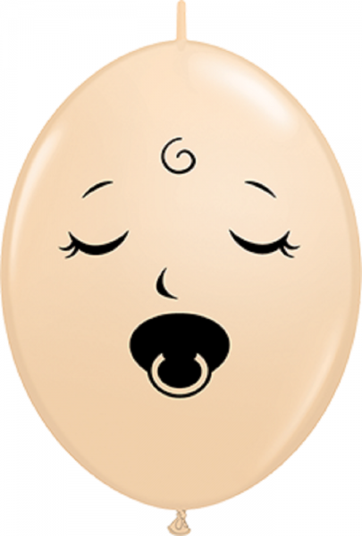 QuickLink Luftballons Sleeping Pacifier Baby Face Fashion Blush - 15cm