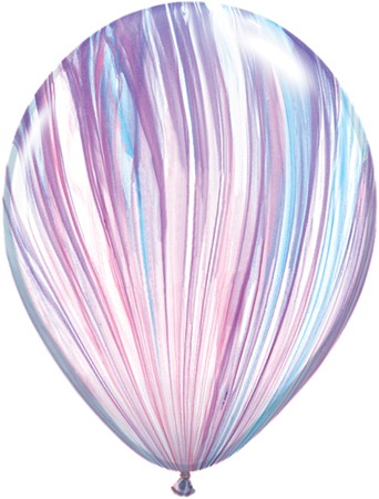 Qualatex SuperAgate Fashion Rainbow Regenbogen lila weiß blau marmoriert 27,5cm 11" Latex Luftballon
