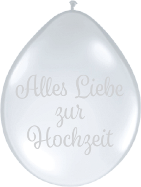 Alles Liebe zur Hochzeit 12,5cm 5" Neck Up Latex Luftballons Qualatex