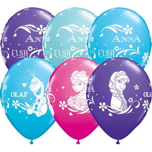 Frozen, Die Eiskönigin, Anna, Elsa und Olaf Disney 27,5cm 11" Qualatex Latex Luftballons