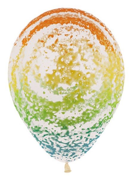 Graffiti Rainbow Crystal Clear 30cm 12" Latex Luftballons Sempertex