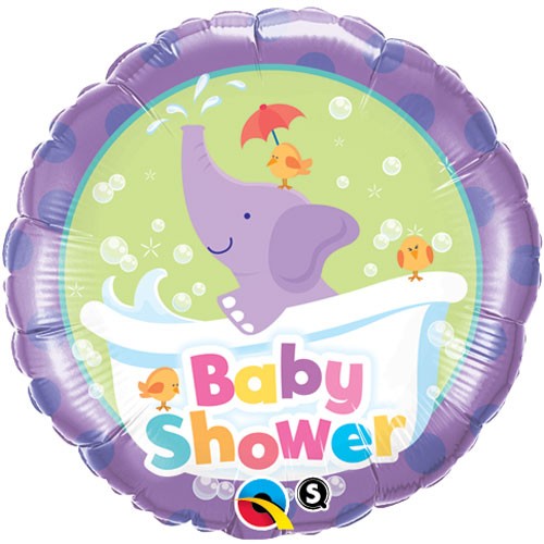 Baby Shower Elefant nimmt ein Bad Folienballon - 46cm 18''