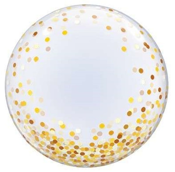 Qualatex Deco Bubble Gold Confetti Dots 24 Inch 61cm Luftballon