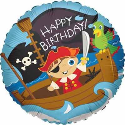 Happy Birthday Piratenschiff Folienballon 45cm 18"