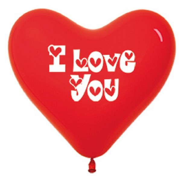 I Love You Herz Rot 30cm 12" Latex Luftballons 015 Sempertex