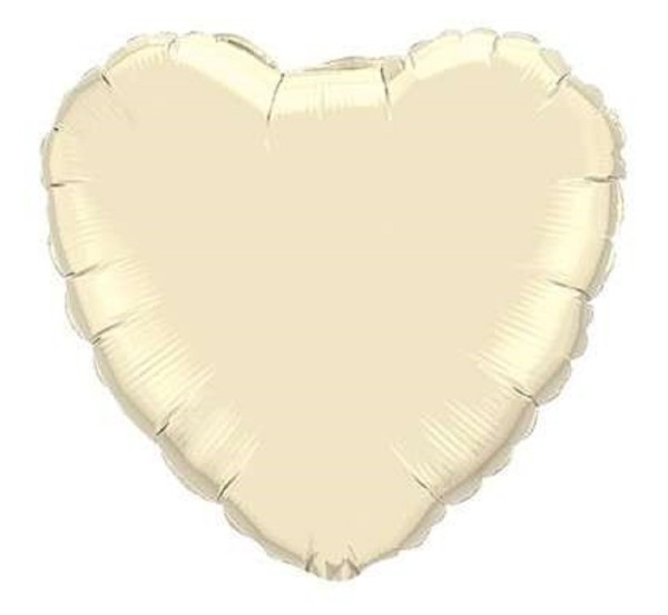 Folienballon Herz Pearl Ivory Elfenbein 45cm 18" Qualatex