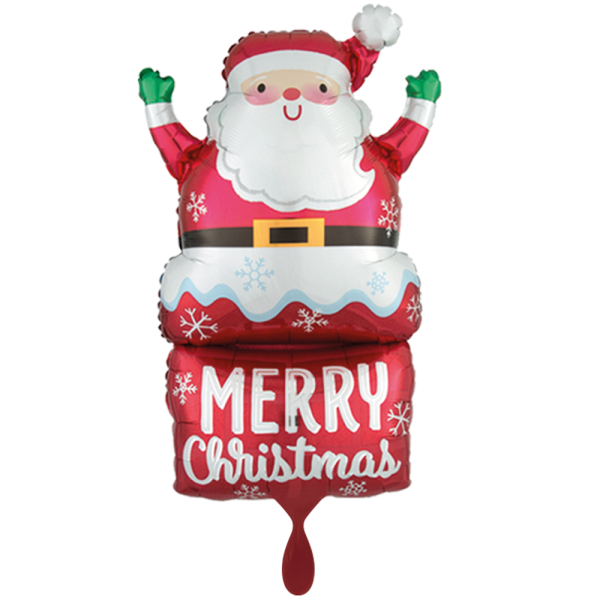 Santa in Chimney Weihnachtsmann im Schornstein Folienballon 76cm 30''