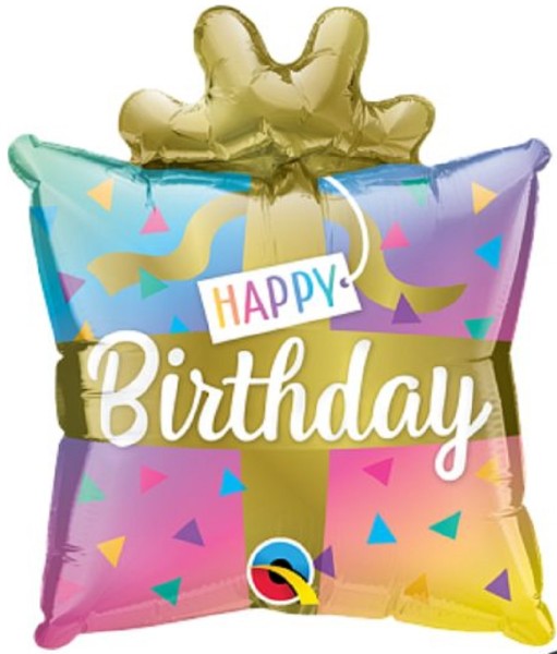 Mini Folienballon Happy Birthday Present 36cm 14 Inch Geburtstagsgeschenk
