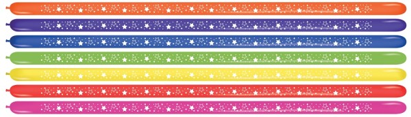 Sempertex Fashion Solid Assorted color Bold Stars 260S Modellierballons