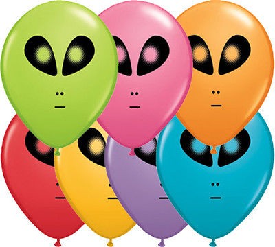 Space Alien 12,5cm 5" Latex Luftballons Qualatex