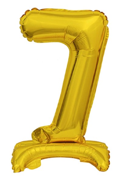 Zahl 7 mit Standfuß Gold Folienballon 38cm 15 Inch