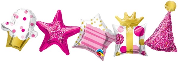 Girlande Geburtstag Pink Folienballon 2 Stück je 86,3cm 34''
