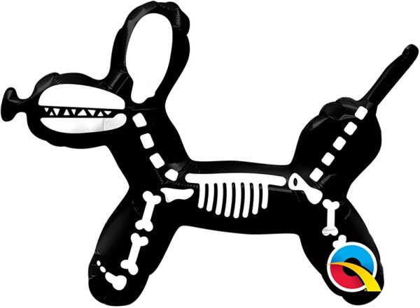 ni Folienballon Balloon Dog Skeleton 36cm 14 Inch Ballontier Hund Hundeskelett