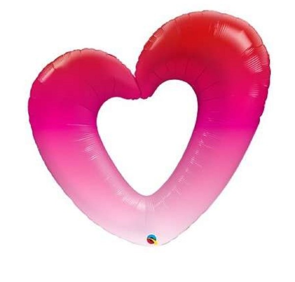 Pink Ombre Heart Folienballon 105cm 42''