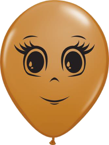 Face Feminine Fashion Mocha Brown 40cm 16" Latex Luftballons Qualatex