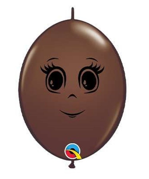 QuickLink Feminine Face Fashion Chocolate Brown Frauengesicht Braun 15cm 6 Inch Latex Luftballons Qualatex