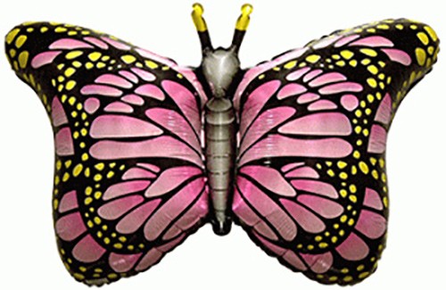 Pink Butterfly/ Schmetterling Folienballon - 81cm