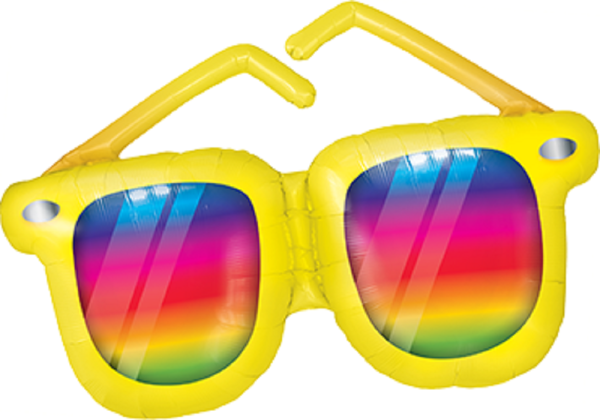 Rainbow Striped Sunglasses Regenbogen Sonnenbrille Folienballon Microfoil - 107cm 42''