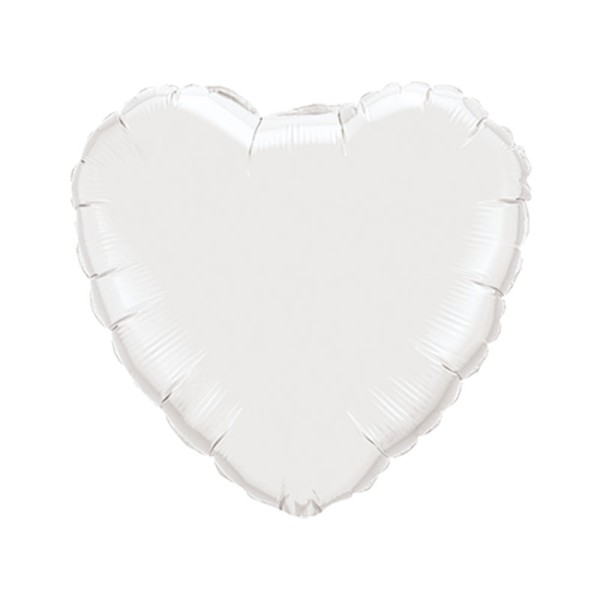 Mini Folienballon Herz Weiß White 10cm 4 Inch Qualatex