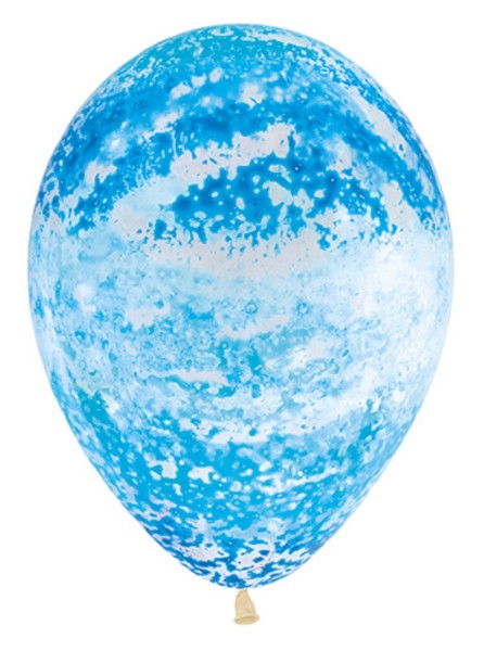 Graffiti Blue/Sky bedruckte Crystal Clear 30cm 12" Latex Luftballons Sempertex