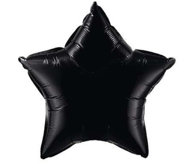Stern schwarz Folienballon - 50cm - Qualatex