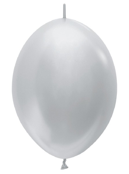 Link o Loon 481 Satin Pearl Silver (Silber) 30cm 12" Latex Luftballons Sempertex