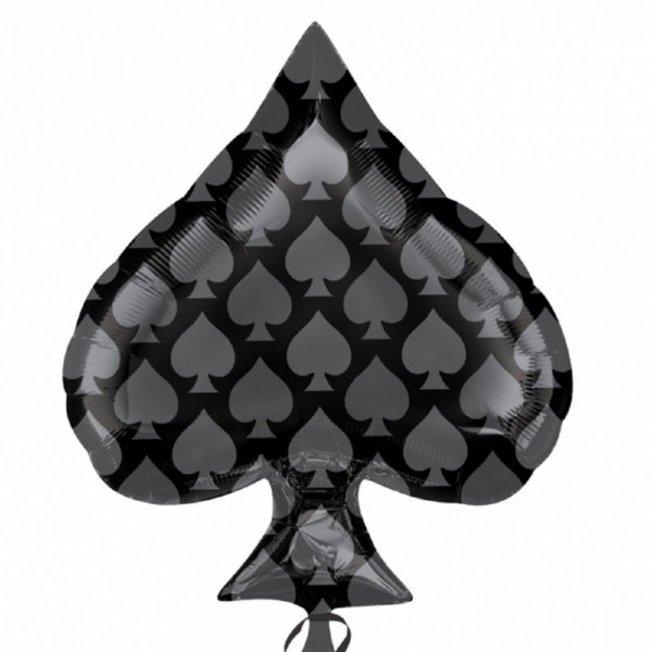 Black Spade Pik Schwarz Folienballon 46 x 56cm