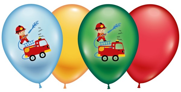 Feuerwehr Fire brigade 27,5cm 11 Inch Latex Luftballons Karaloon