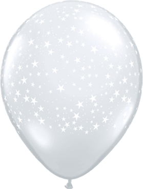 Stars Jewel Diamond Clear Sterne 12,5cm 5" Latex Luftballons Qualatex