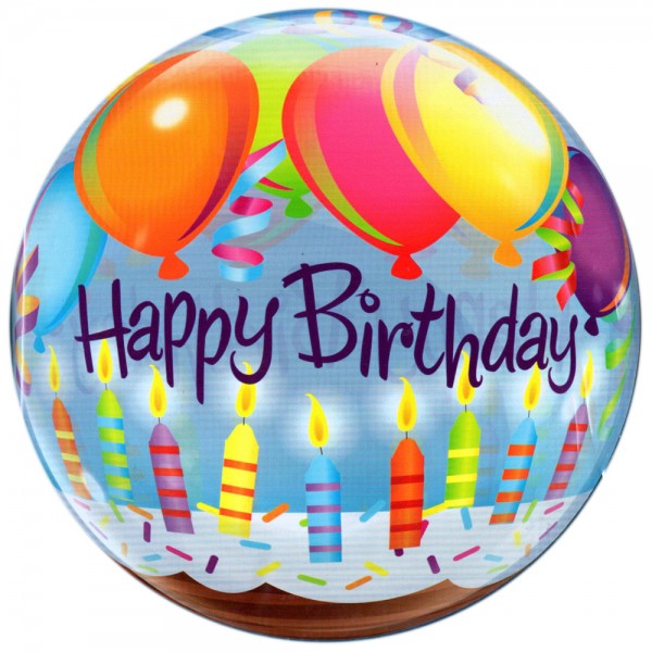 Qualatex Bubble Happy Birthday Geburtstagskuchen 22" 56cm Luftballon