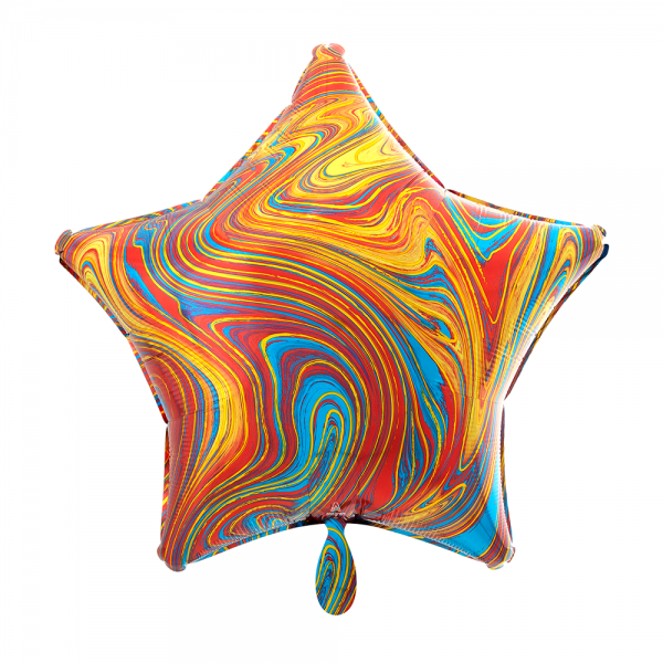 Stern marmoriert Marblez colorful Folienballon - 43cm 17''