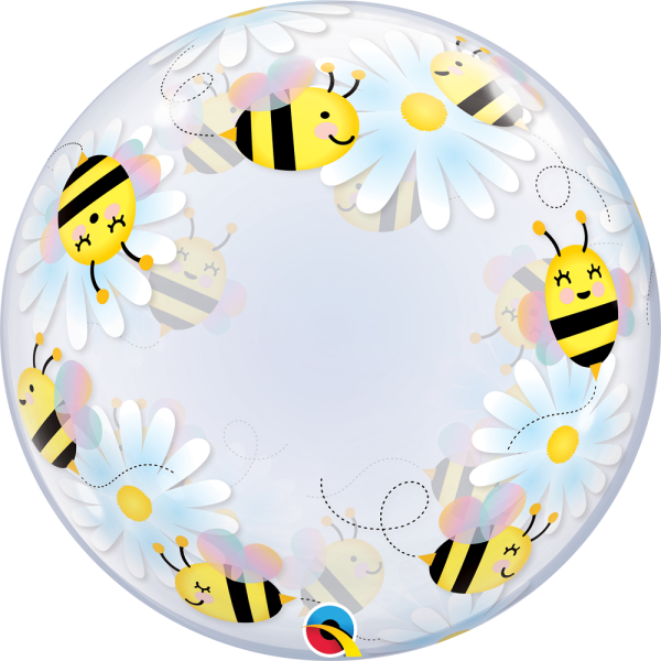 Qualatex Deco Bubble Sweet Bees and Daisies niedliche Bienen 24" 61cm Luftballon