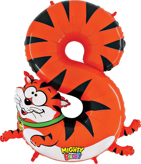 Tierische Zahlen 8 Katze Folienballon - 101cm 40''