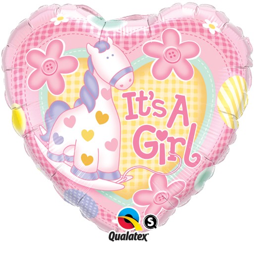 Baby Girl Soft Pony rosa Folienballon - 45cm 18"
