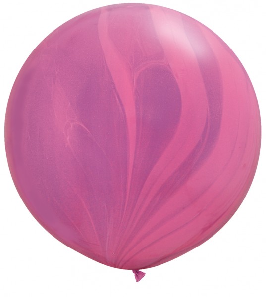 Qualatex SuperAgate Pink Violet Rainbow Regenbogen marmoriert 75cm 30" Latex Luftballons