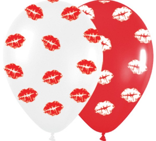 Kisses Lippen Sortiment 30cm 12" Latex Luftballons Sempertex