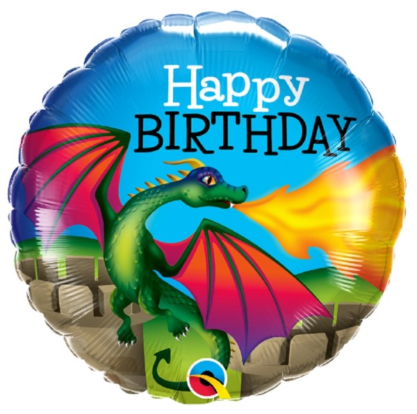 Happy Birthday Mystischer Drache Bday Mythical Dragon Folienballon 46cm 18"
